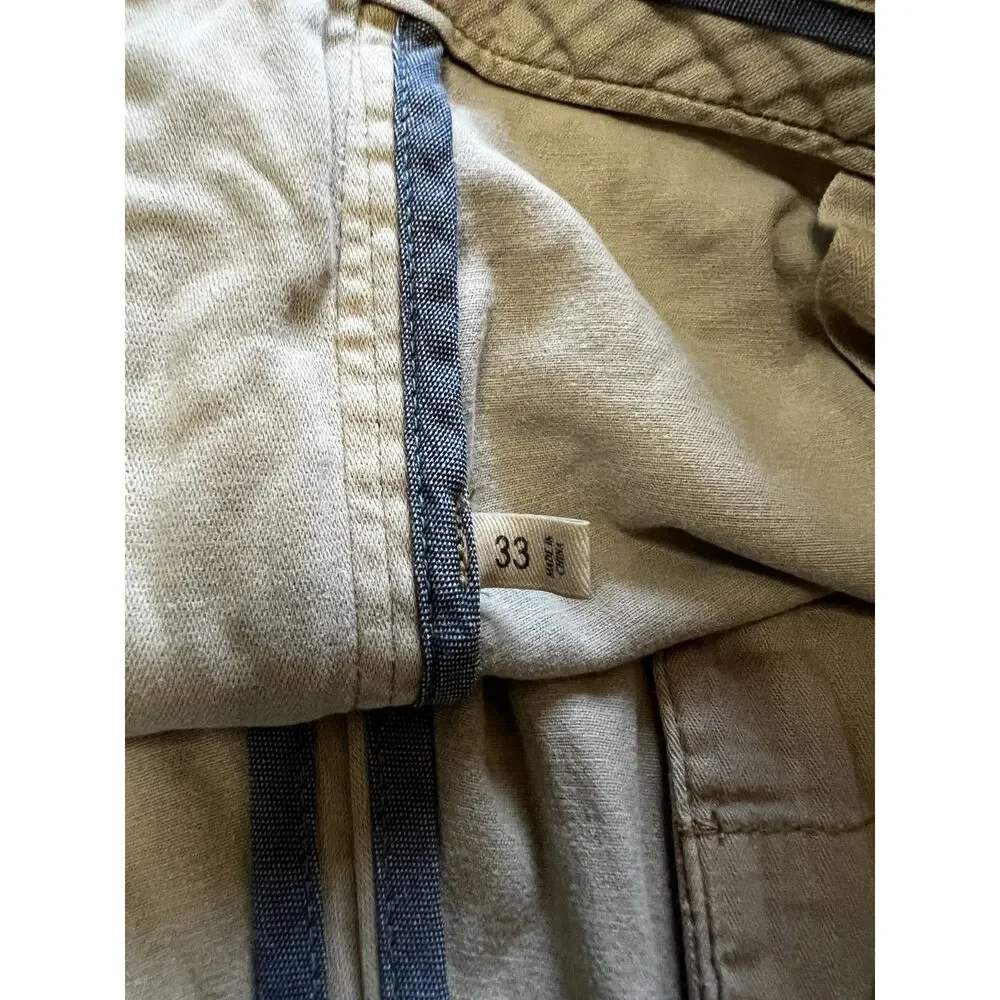 Faherty Men's Essential Stretch Chino Shorts Tan Khaki Sz 33